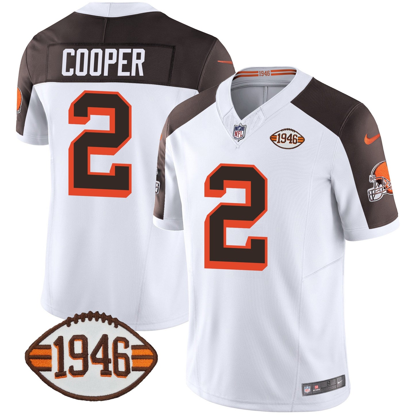 Men's Browns 1946 75th Anniversary Patch Jersey - All Stitched