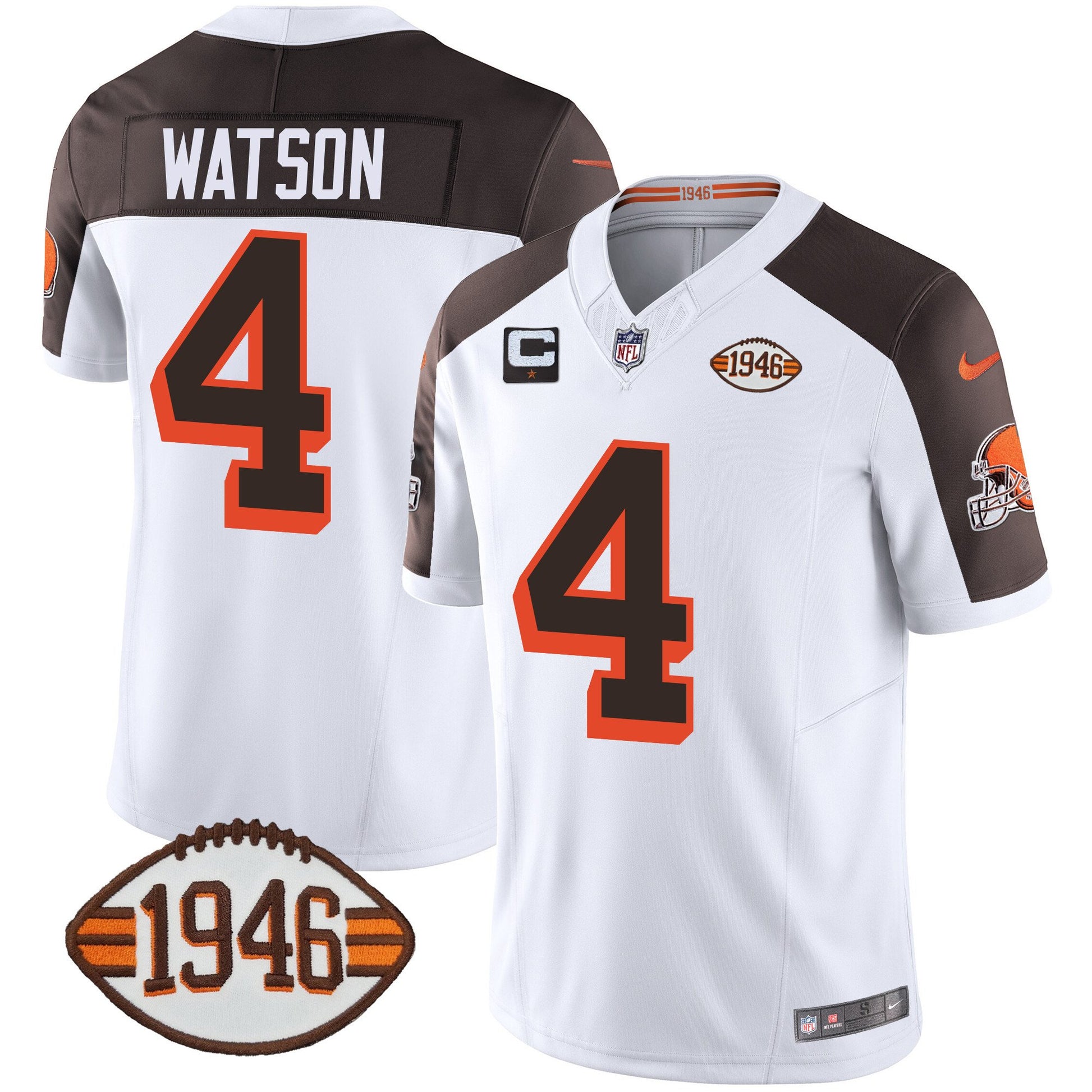 Men's Browns 1946 75th Anniversary Patch Jersey - All Stitched