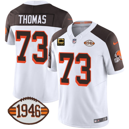 Men's Browns 1946 75th Anniversary Patch Jersey - All Stitched