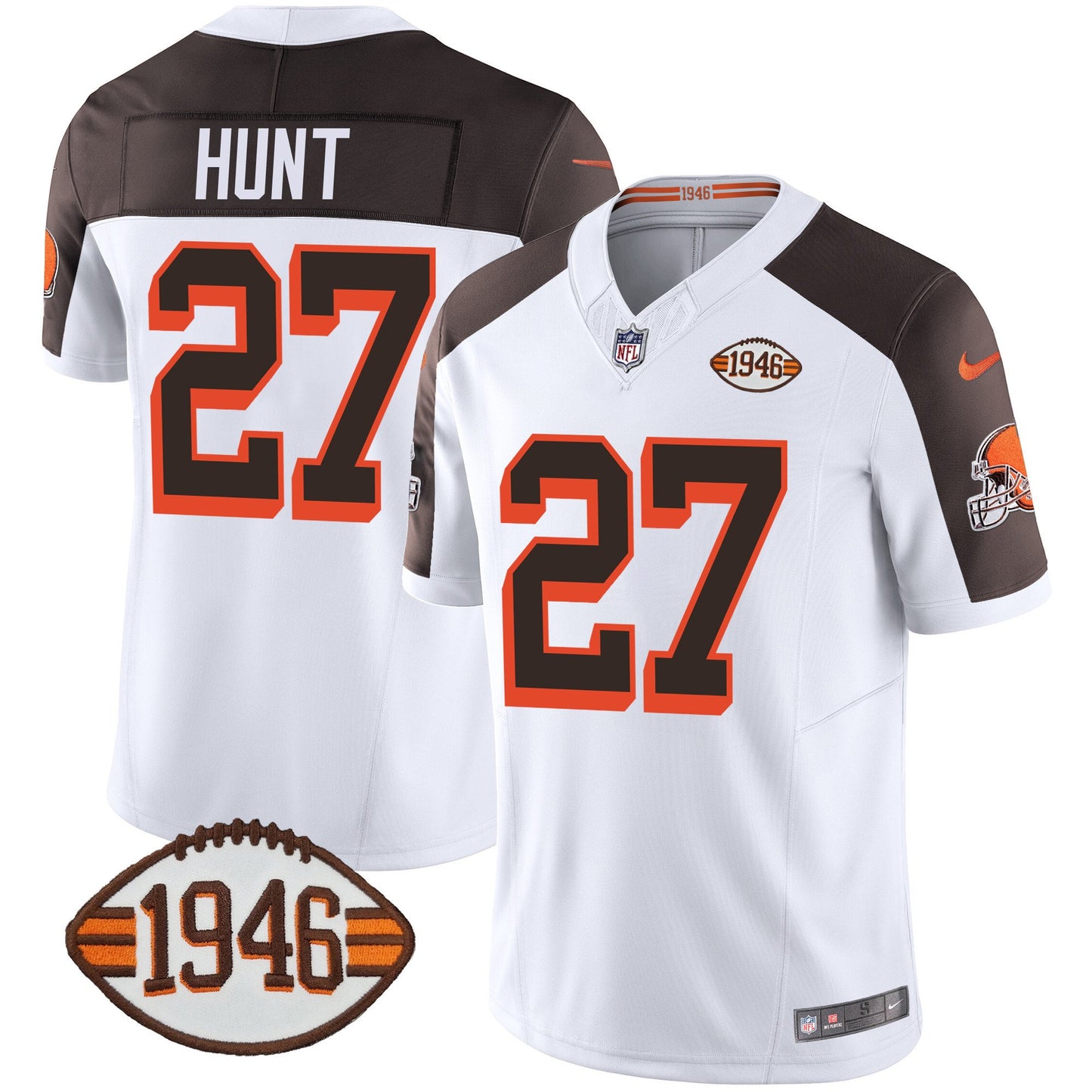 Men's Browns 1946 75th Anniversary Patch Jersey - All Stitched