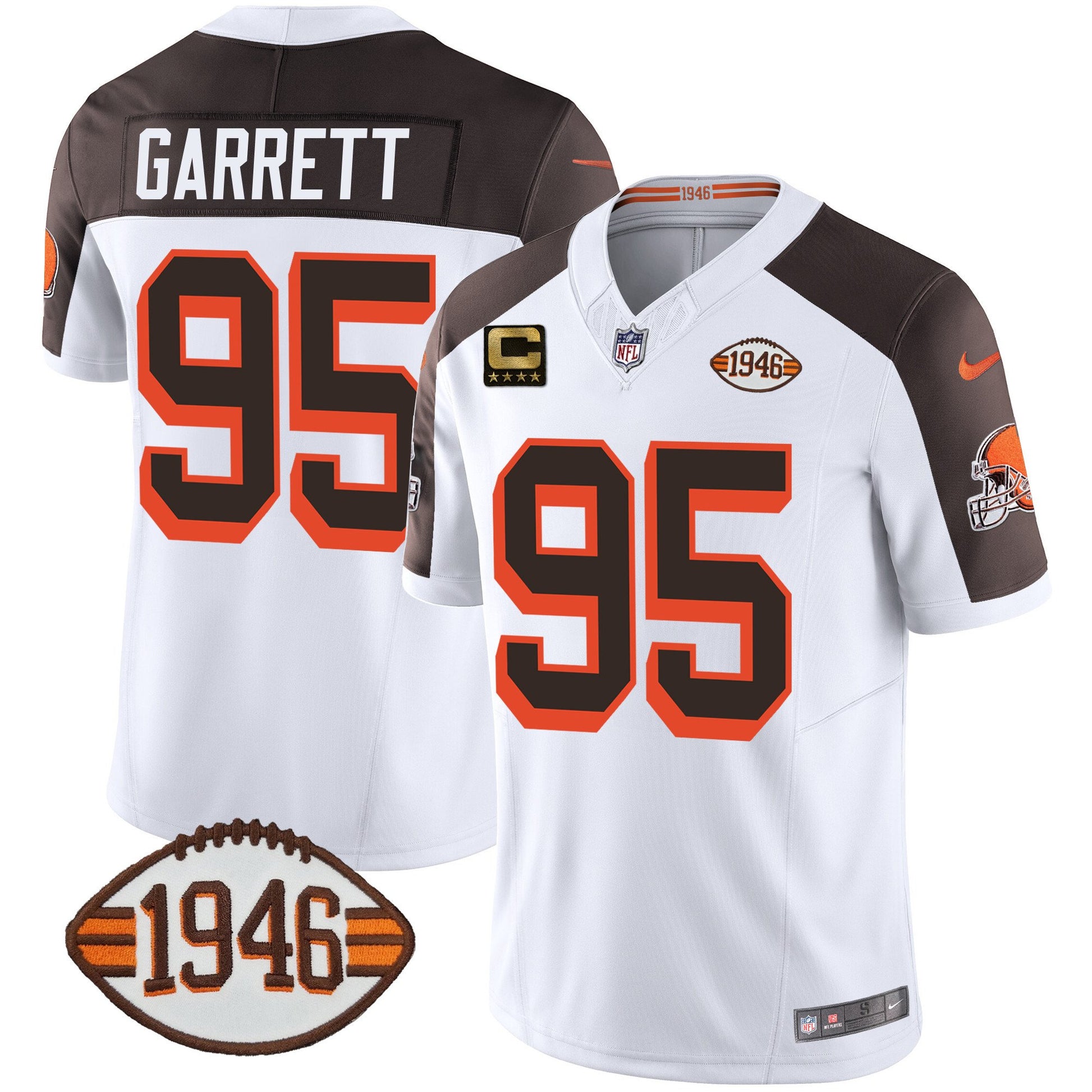 Men's Browns 1946 75th Anniversary Patch Jersey - All Stitched