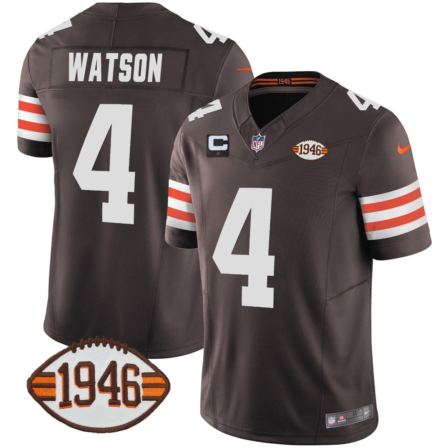 Men's Browns 1946 75th Anniversary Patch Jersey - All Stitched