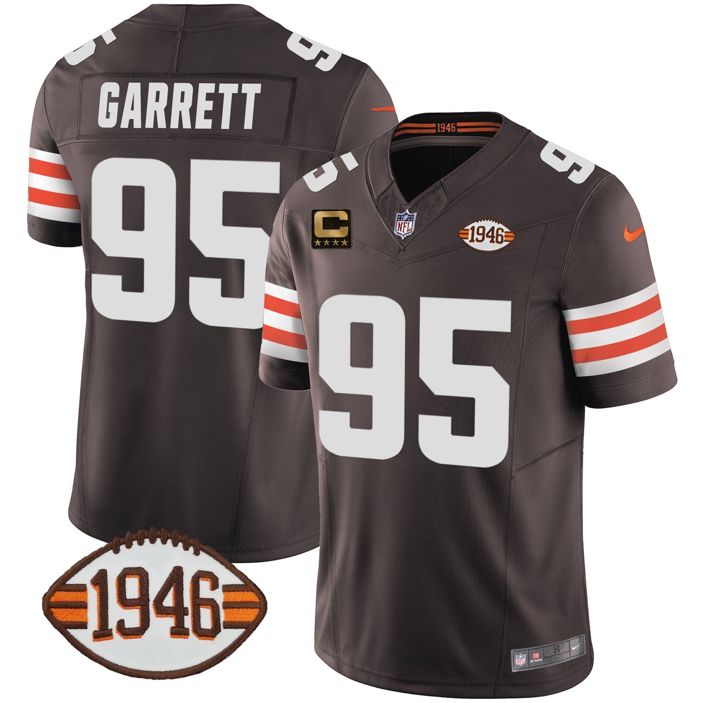 Men's Browns 1946 75th Anniversary Patch Jersey - All Stitched