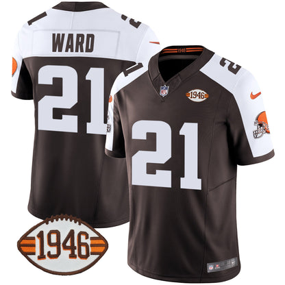 Men's Browns 1946 75th Anniversary Patch Jersey - All Stitched
