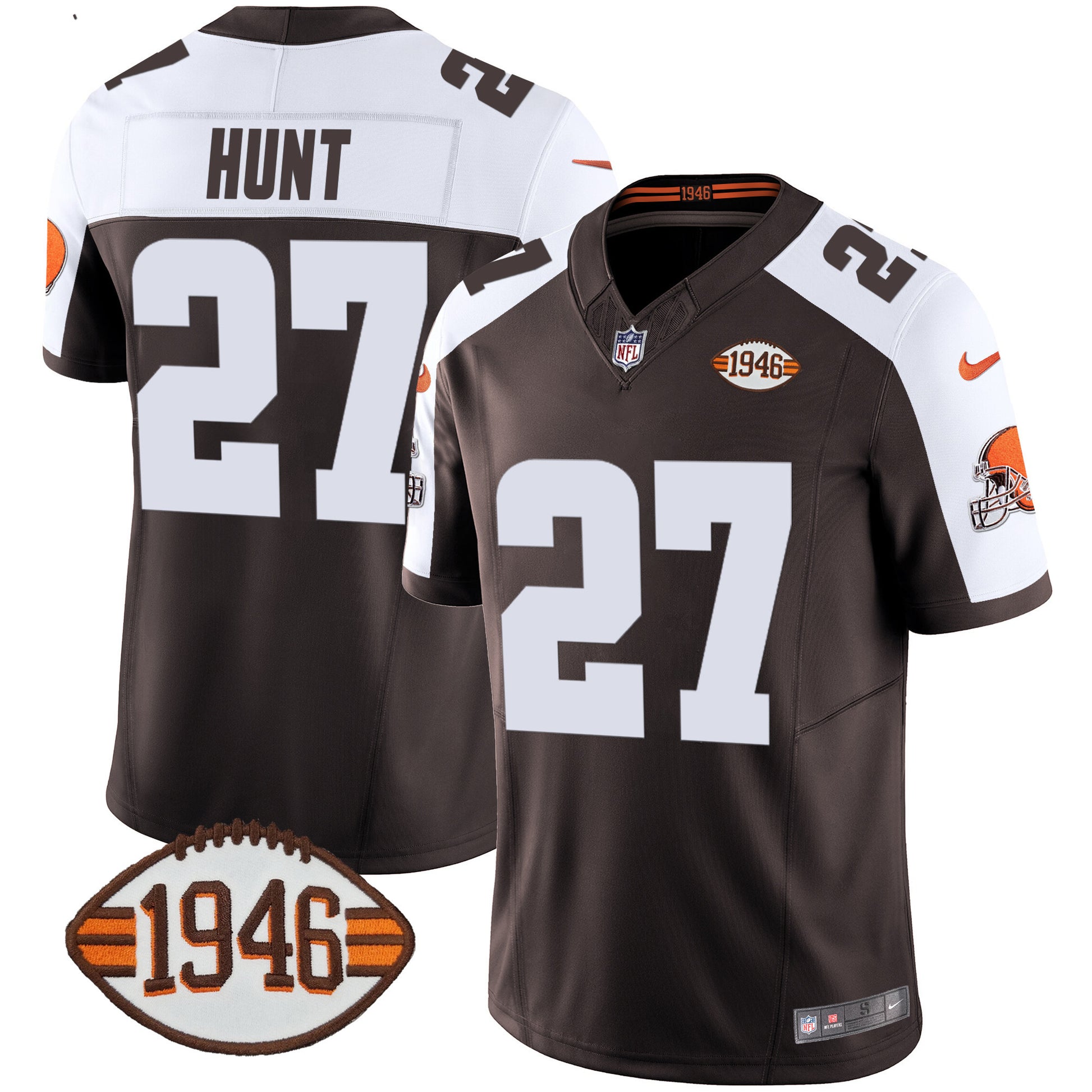 Men's Browns 1946 75th Anniversary Patch Jersey - All Stitched