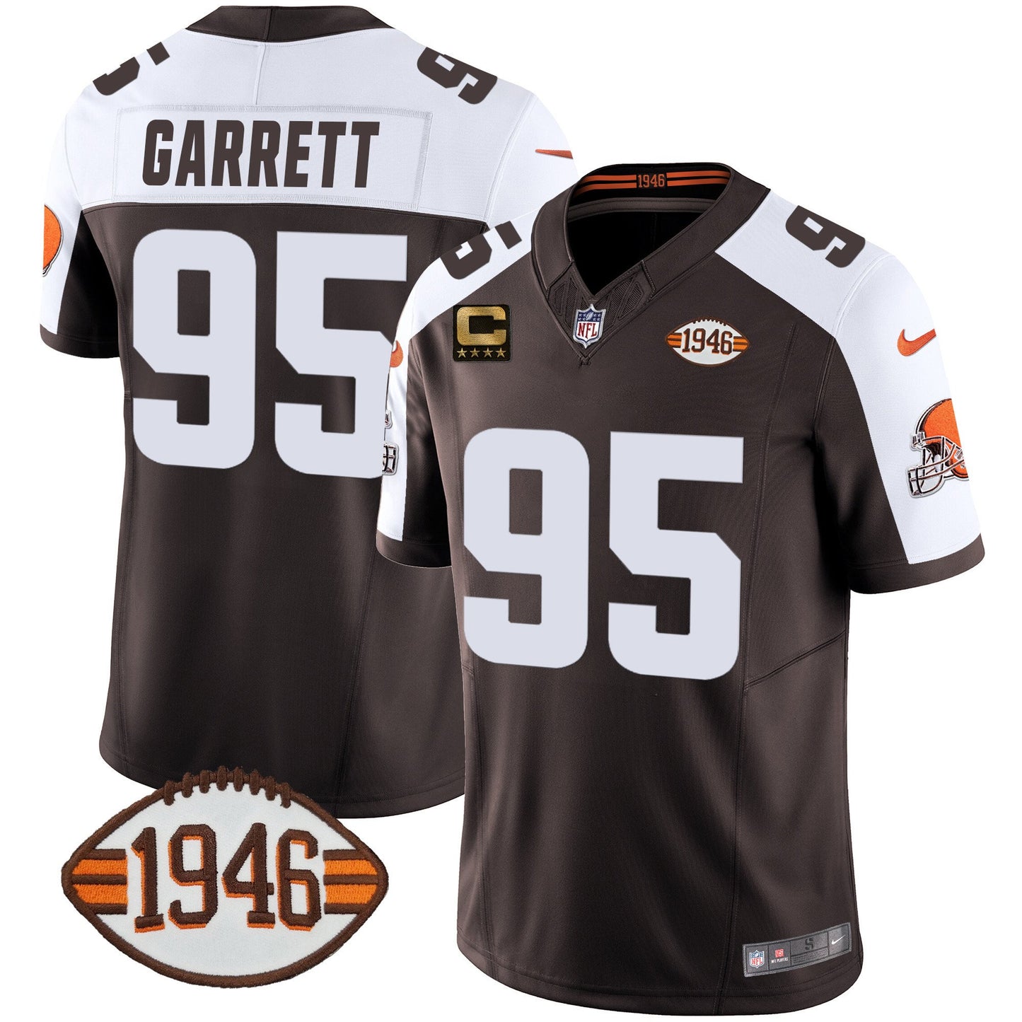 Men's Browns 1946 75th Anniversary Patch Jersey - All Stitched