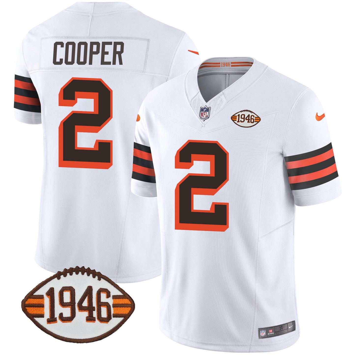 Men's Browns 1946 75th Anniversary Patch Jersey - All Stitched