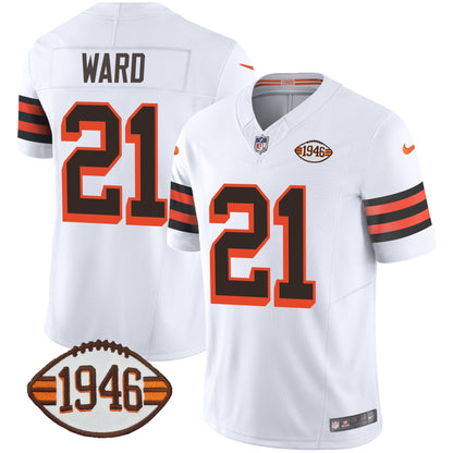 Men's Browns 1946 75th Anniversary Patch Jersey - All Stitched