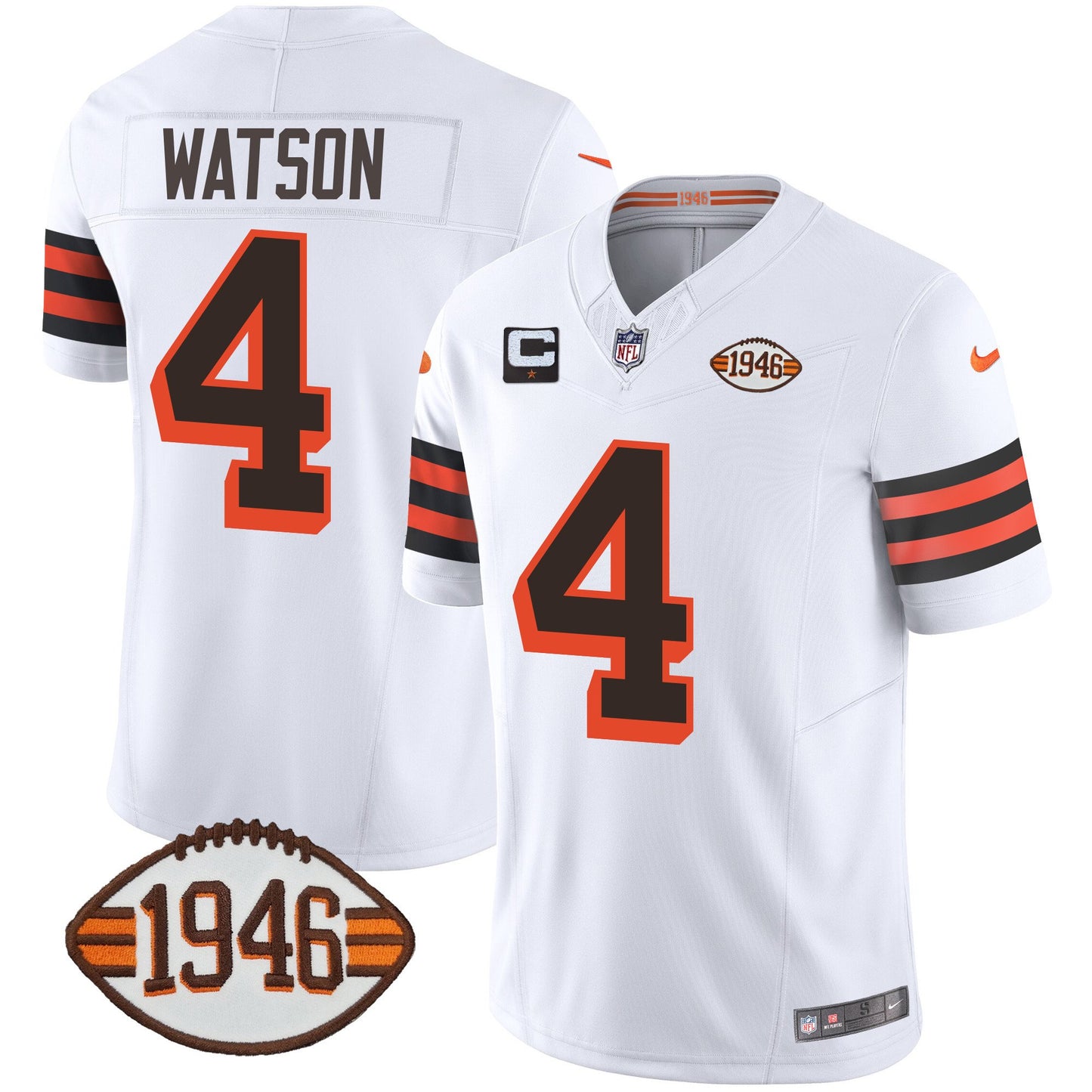 Men's Browns 1946 75th Anniversary Patch Jersey - All Stitched