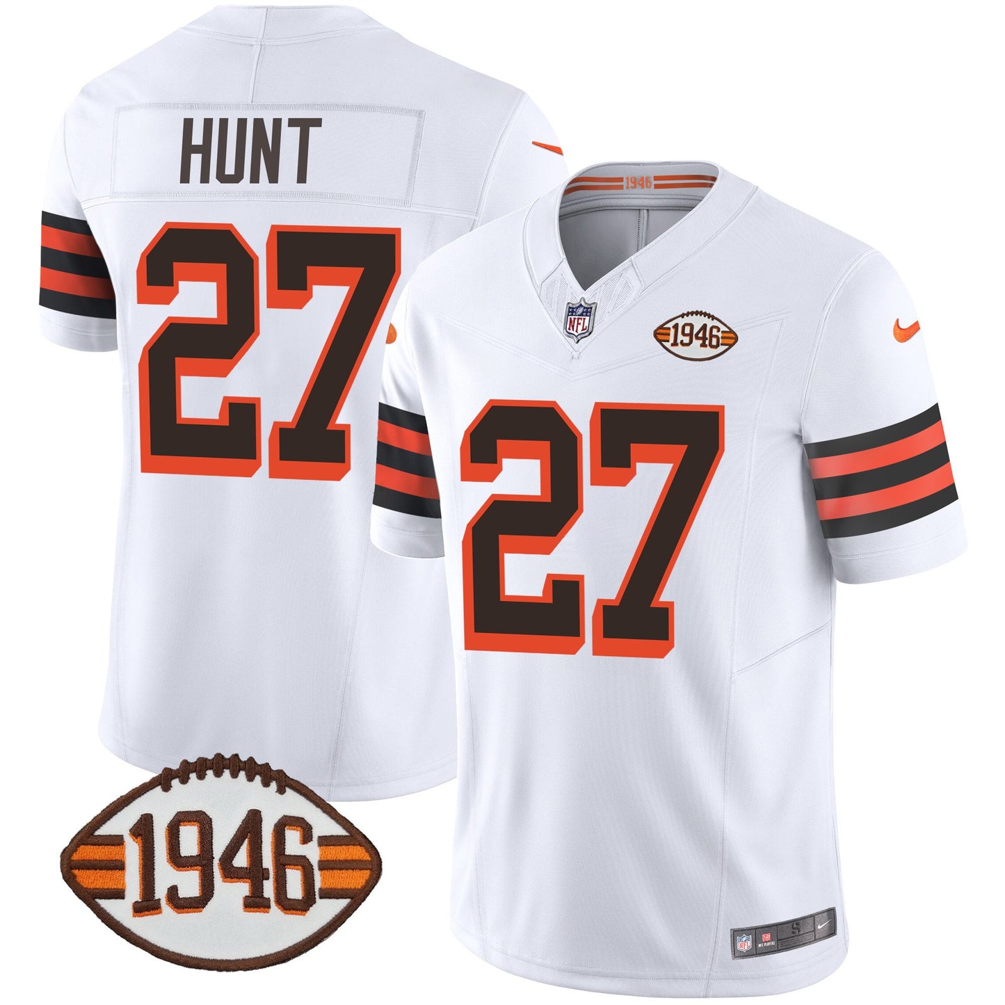 Men's Browns 1946 75th Anniversary Patch Jersey - All Stitched