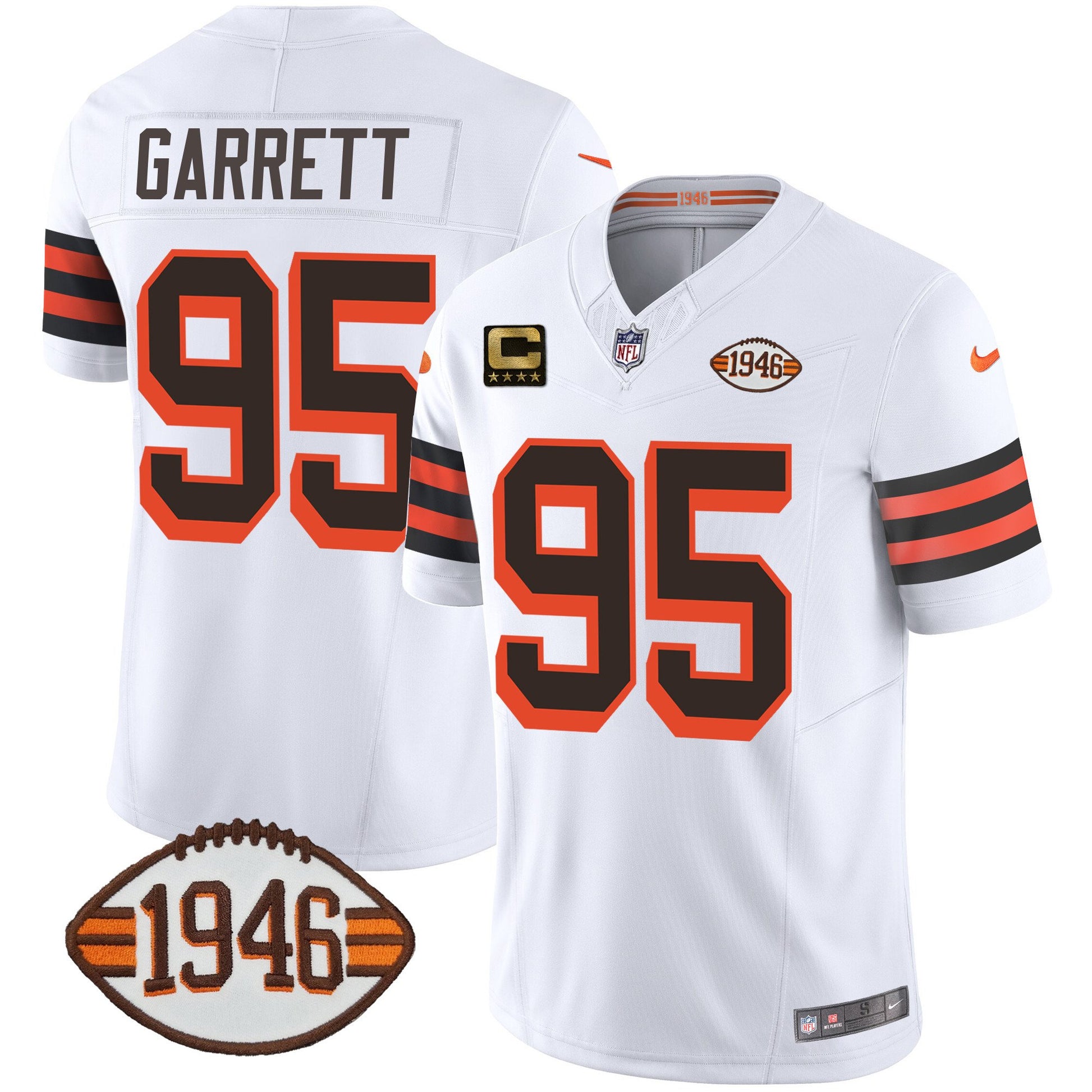 Men's Browns 1946 75th Anniversary Patch Jersey - All Stitched