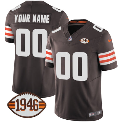 Browns 1946 75th Anniversary Patch Custom Jersey - All Stitched