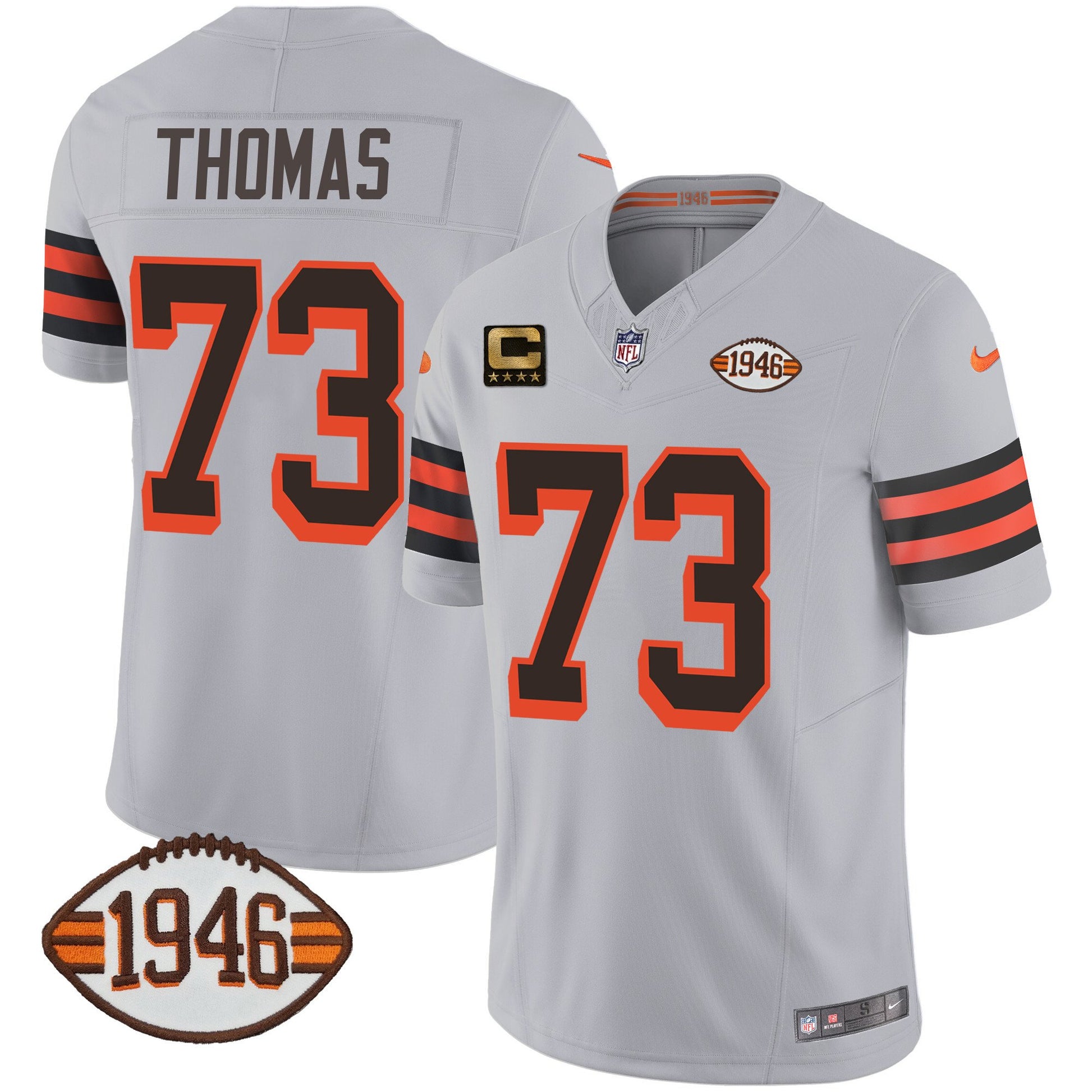 Men's Browns 1946 75th Anniversary Patch Jersey - All Stitched