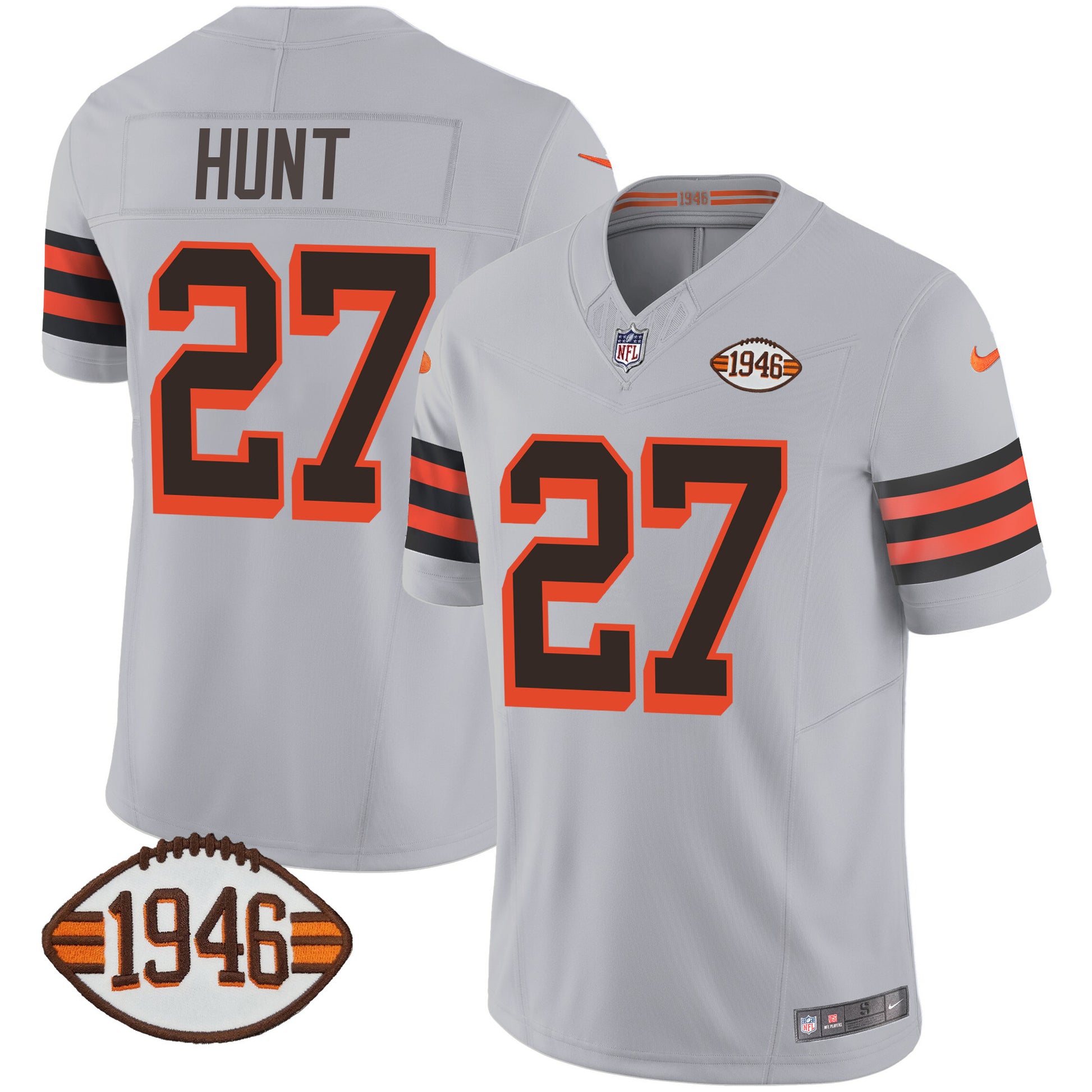 Men's Browns 1946 75th Anniversary Patch Jersey - All Stitched