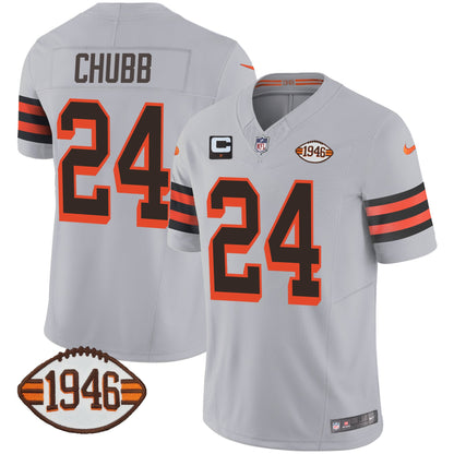 Men's Browns 1946 75th Anniversary Patch Jersey - All Stitched