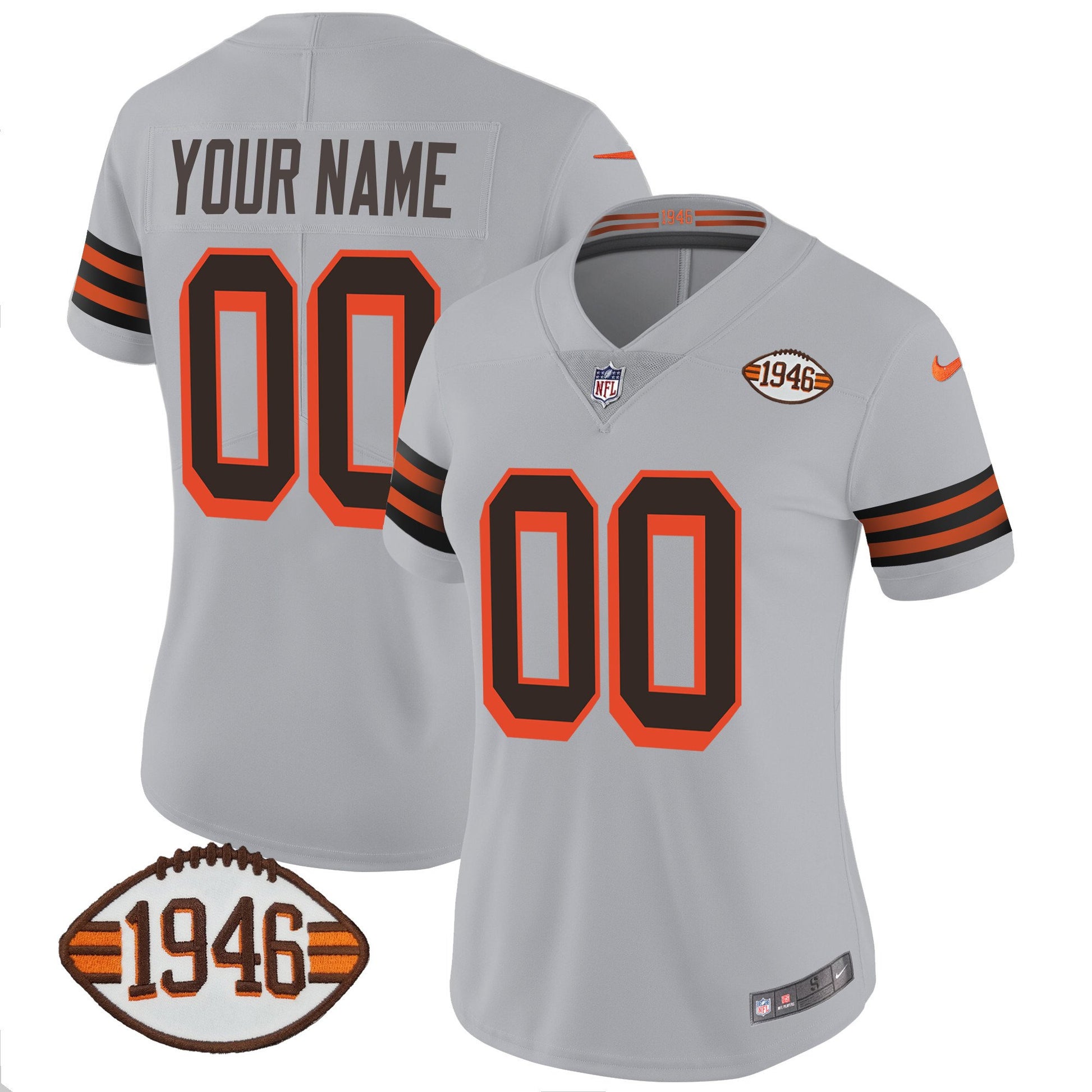 Browns 1946 75th Anniversary Patch Custom Jersey - All Stitched