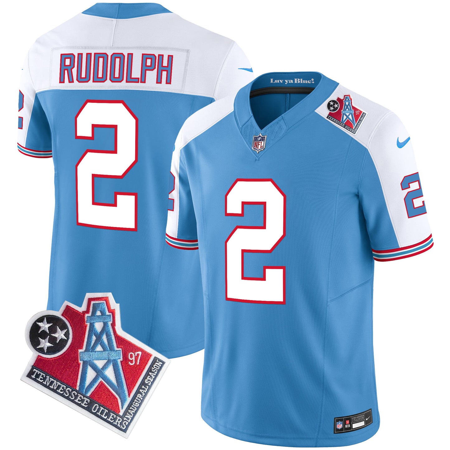 Men's Titans 1997 Throwback Limited Vapor Jersey V2 - All Stitched