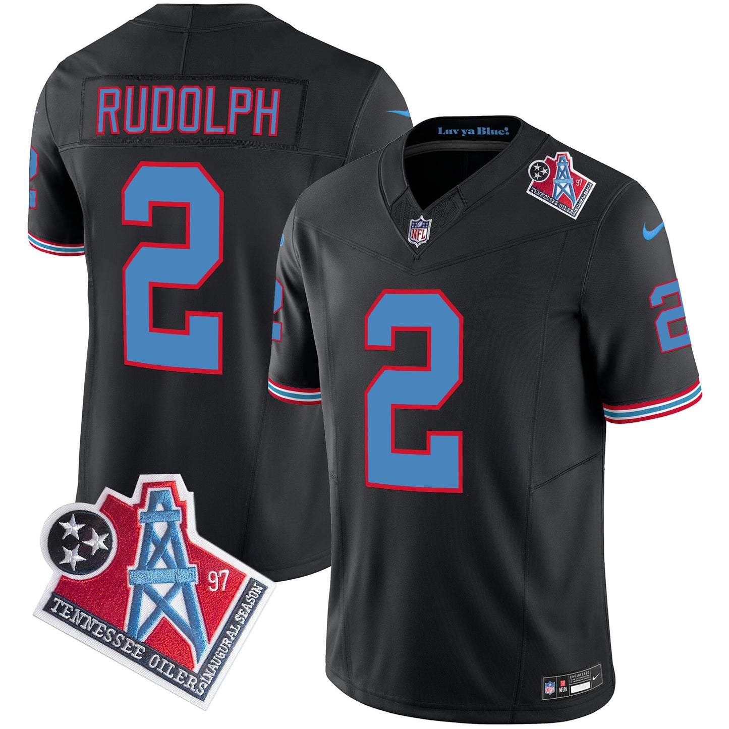 Men's Titans 1997 Throwback Limited Vapor Jersey V2 - All Stitched