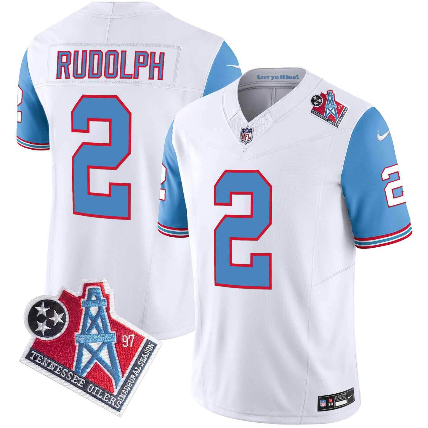 Men's Titans 1997 Throwback Limited Vapor Jersey V2 - All Stitched