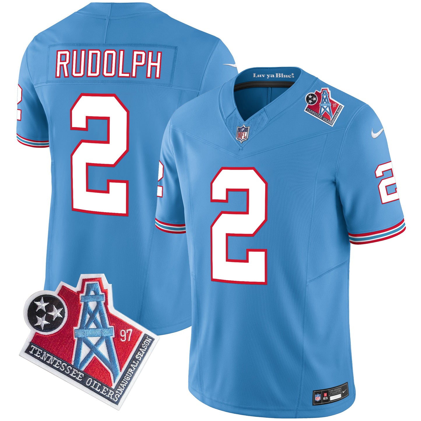 Men's Titans 1997 Throwback Limited Vapor Jersey V2 - All Stitched