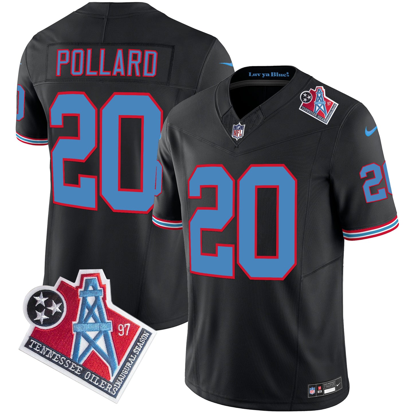 Men's Titans 1997 Throwback Limited Vapor Jersey V2 - All Stitched