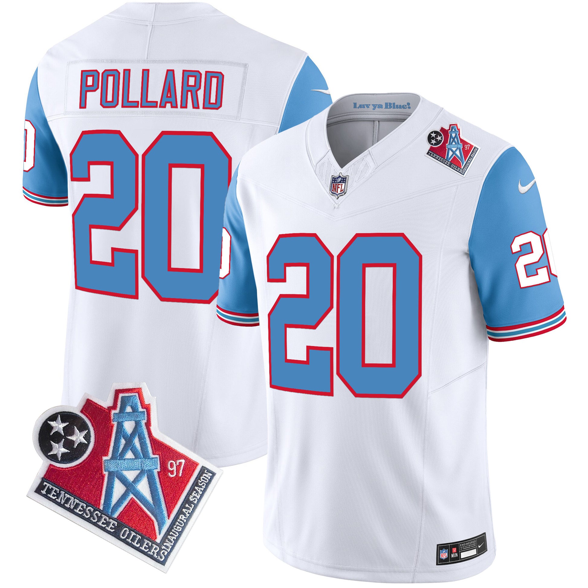 Men's Titans 1997 Throwback Limited Vapor Jersey V2 - All Stitched