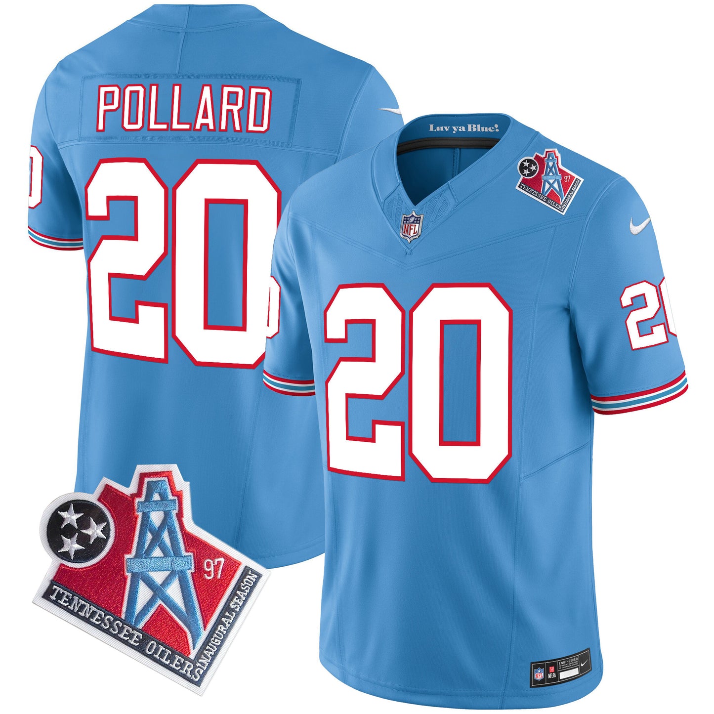 Men's Titans 1997 Throwback Limited Vapor Jersey V2 - All Stitched