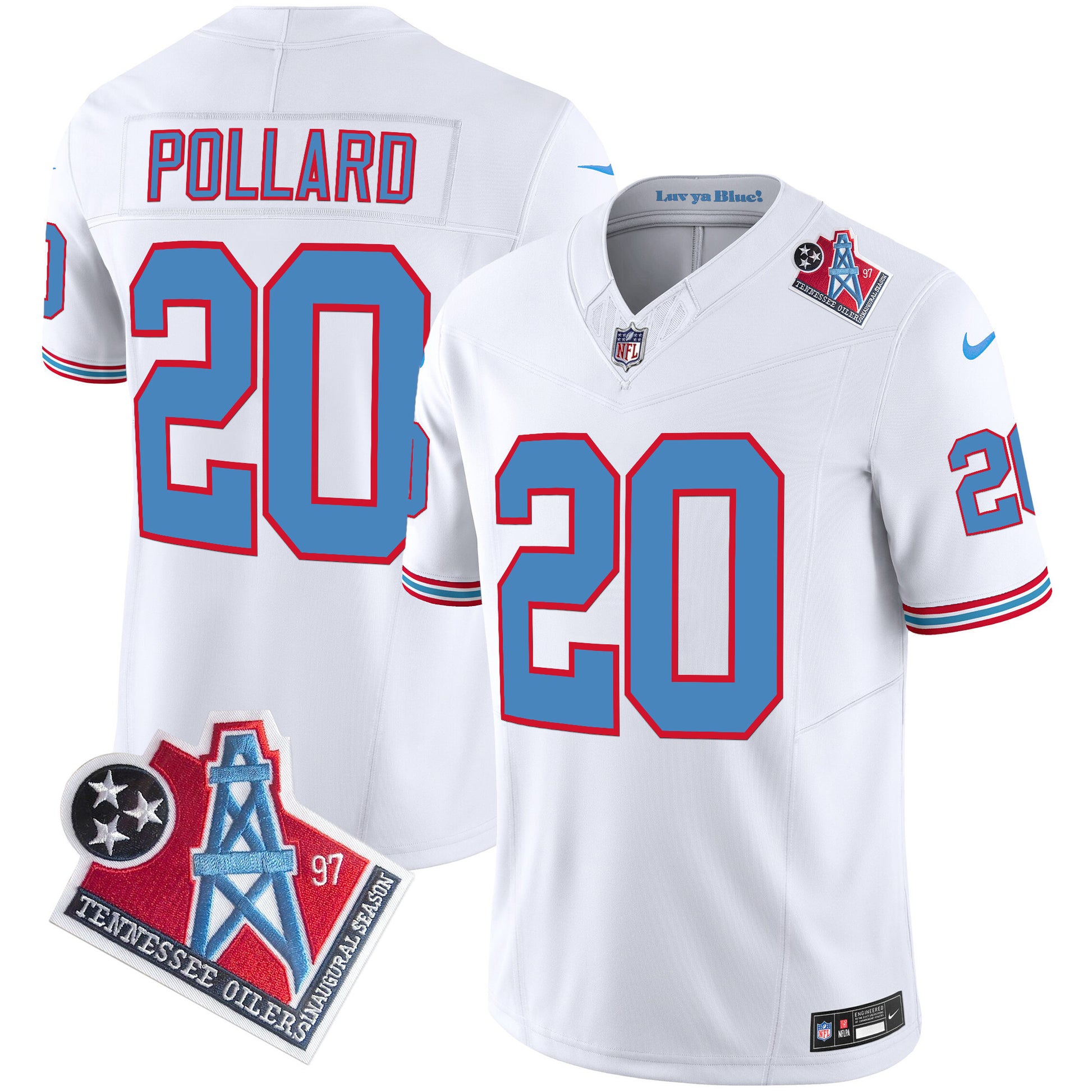 Men's Titans 1997 Throwback Limited Vapor Jersey V2 - All Stitched