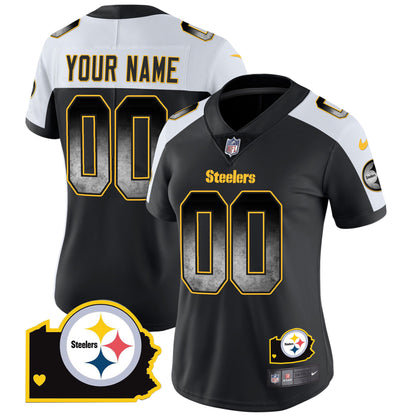 Steelers Arch Smoke Home Patch Vapor Custom Jersey - All Stitched
