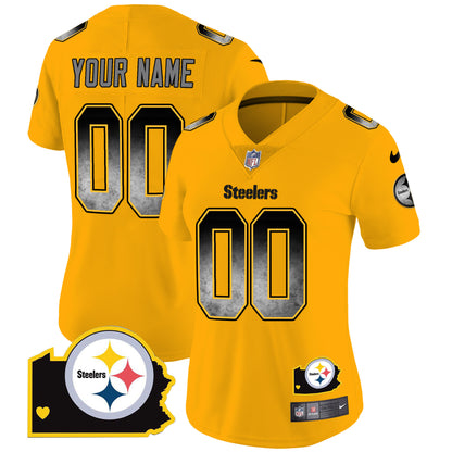 Steelers Arch Smoke Home Patch Vapor Custom Jersey - All Stitched