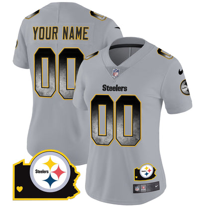 Steelers Arch Smoke Home Patch Vapor Custom Jersey - All Stitched