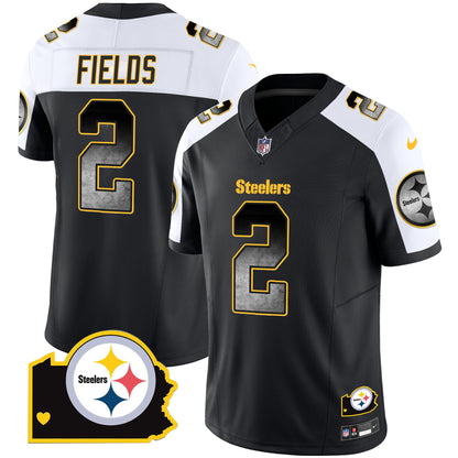 Men's Steelers Arch Smoke Home Patch Vapor Jersey - All Stitched