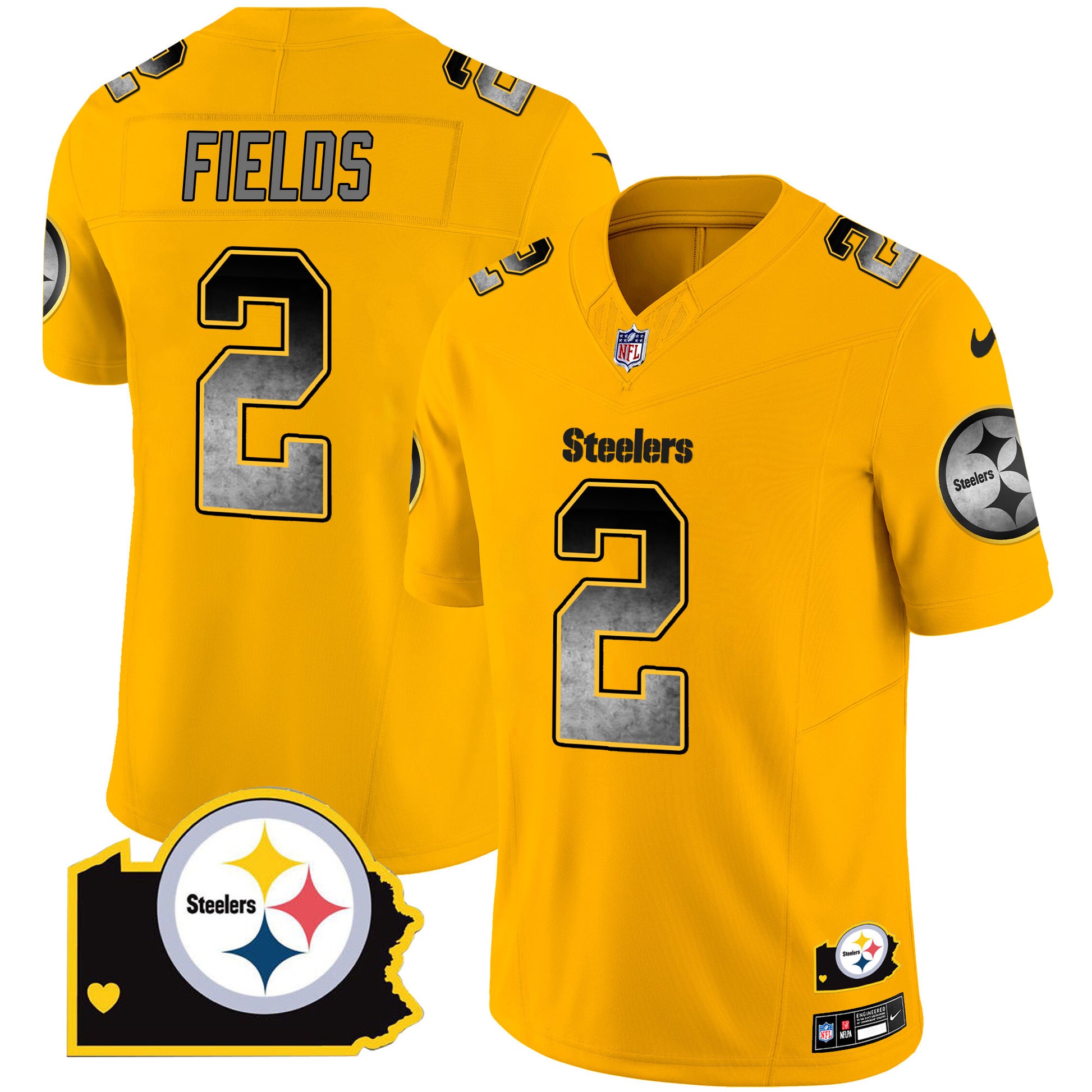 Men's Steelers Arch Smoke Home Patch Vapor Jersey - All Stitched