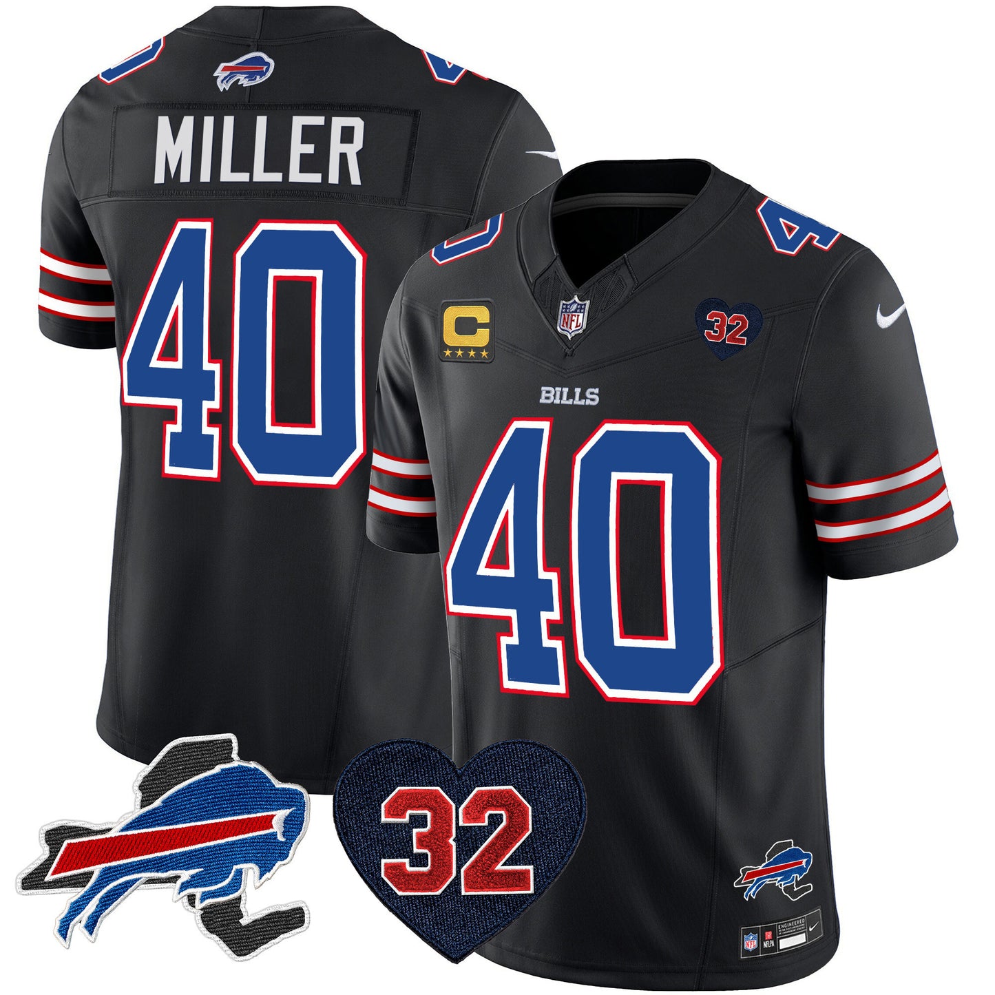 Men's Bills O.J. Simpson Patch Vapor Limited Jersey - All Stitched