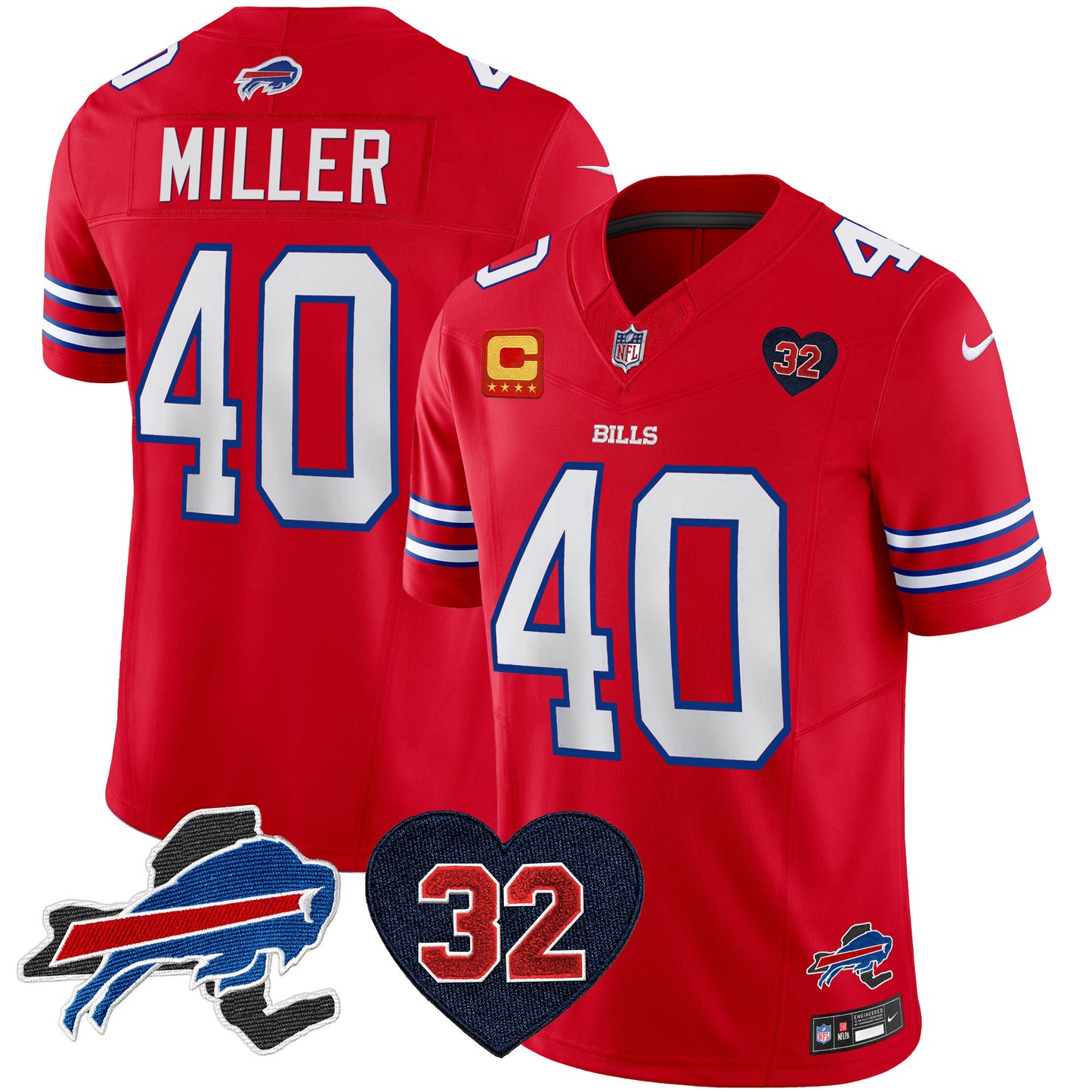 Men's Bills O.J. Simpson Patch Vapor Limited Jersey - All Stitched
