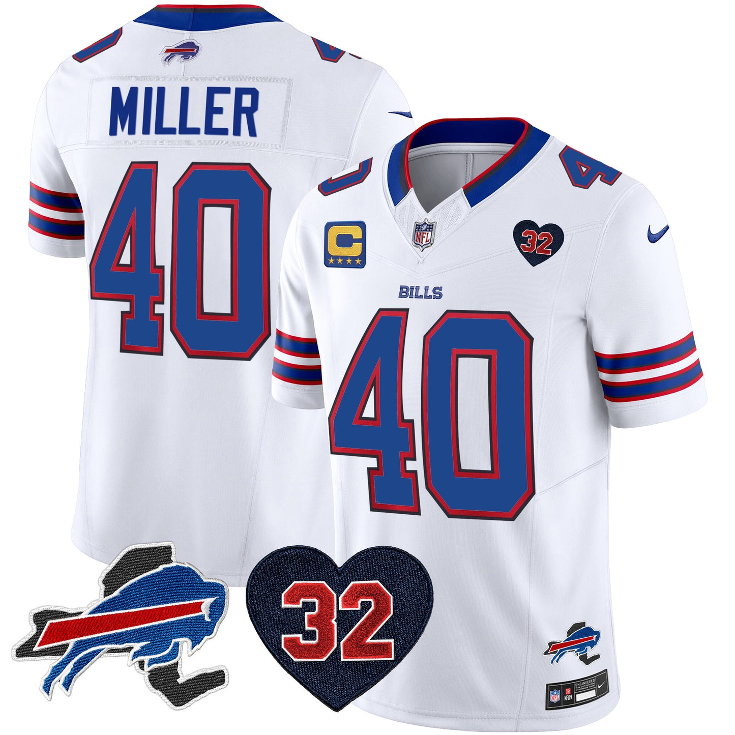 Men's Bills O.J. Simpson Patch Vapor Limited Jersey - All Stitched