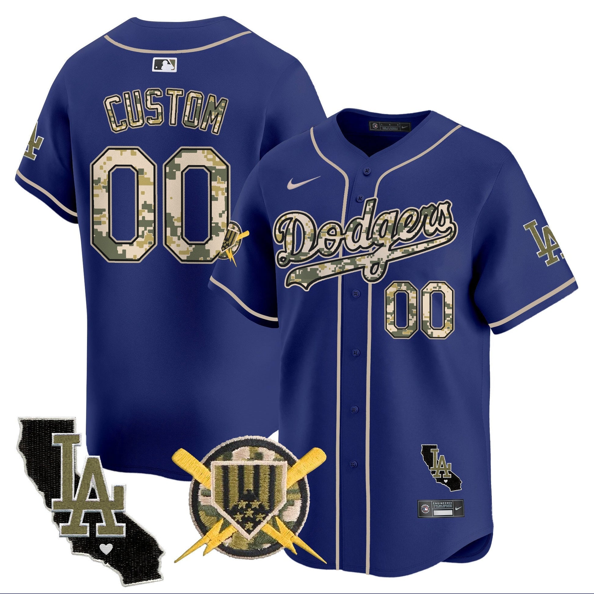 Dodgers Armed Forces Day Vapor Premier Limited Custom Jersey - All Stitched