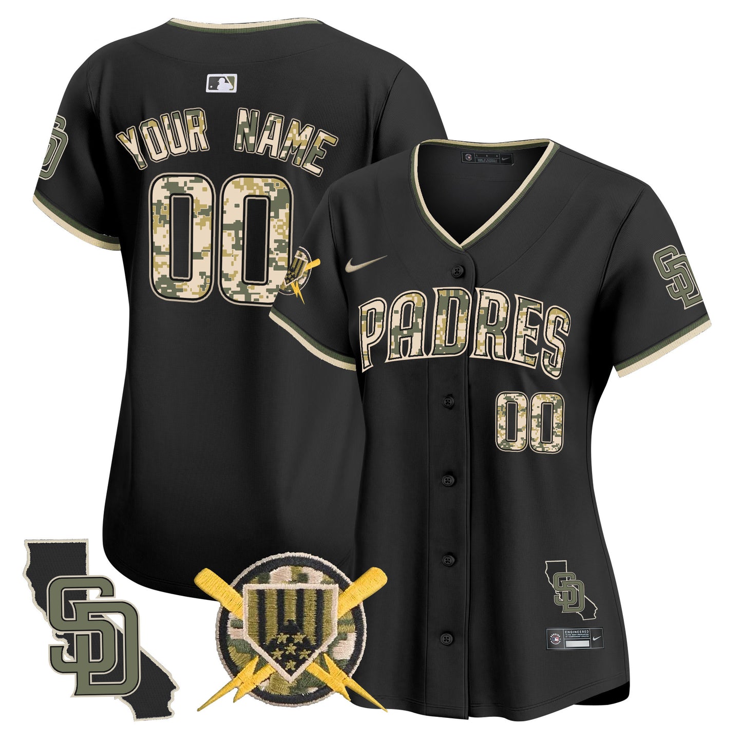 San Diego Padres Armed Forces Day Vapor Premier Limited Custom Jersey - All Stitched V2