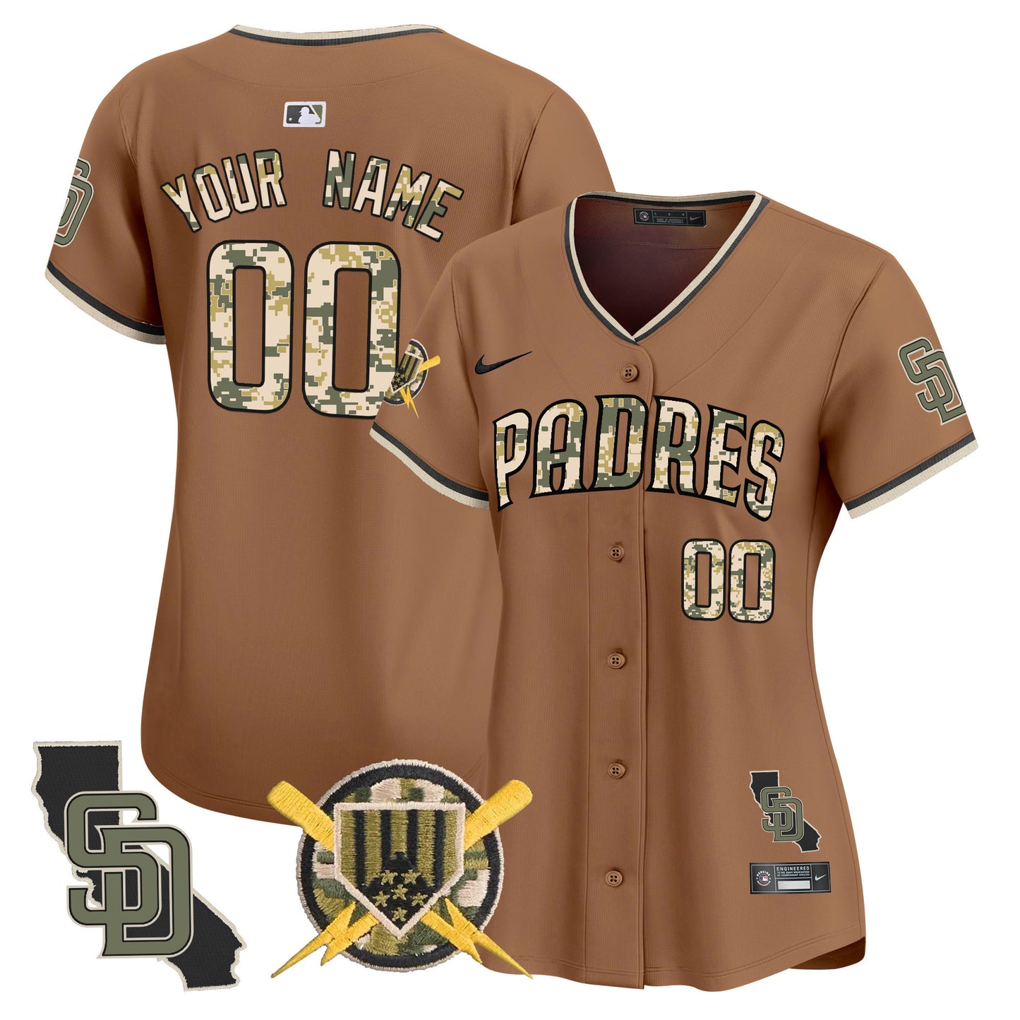San Diego Padres Armed Forces Day Vapor Premier Limited Custom Jersey - All Stitched V2