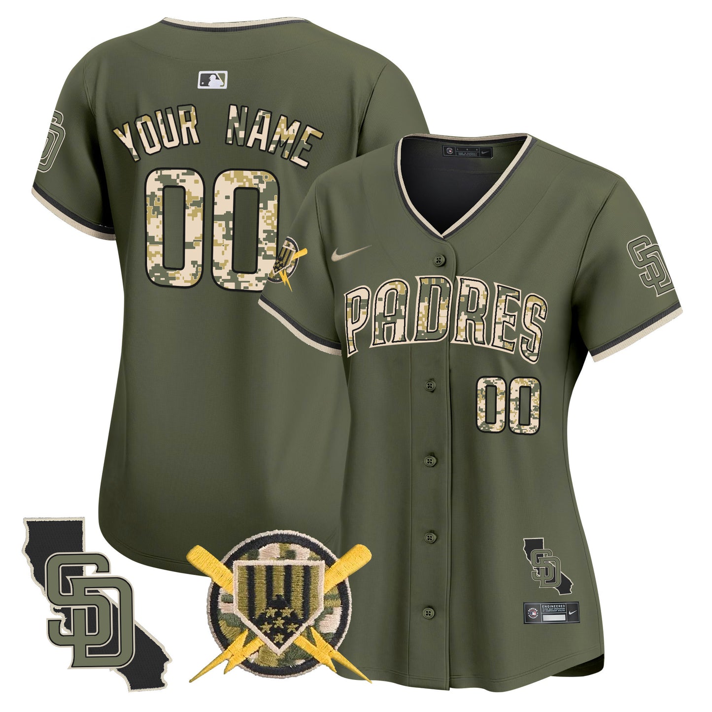 San Diego Padres Armed Forces Day Vapor Premier Limited Custom Jersey - All Stitched V2