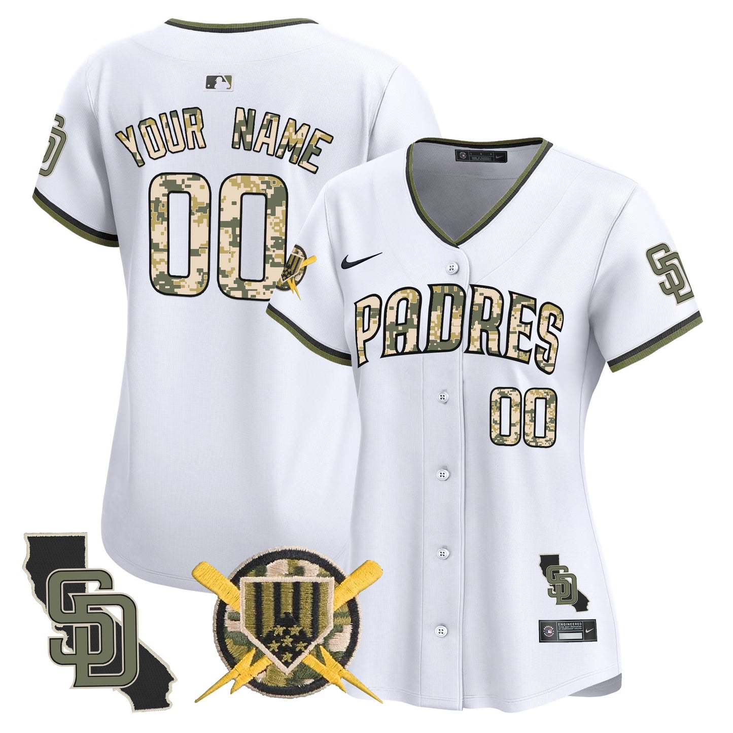 San Diego Padres Armed Forces Day Vapor Premier Limited Custom Jersey - All Stitched V2