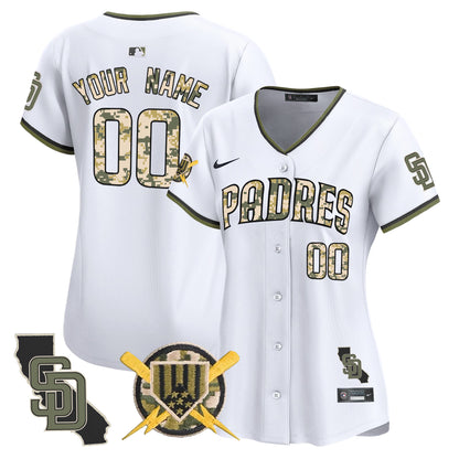 San Diego Padres Armed Forces Day Vapor Premier Limited Custom Jersey - All Stitched V2