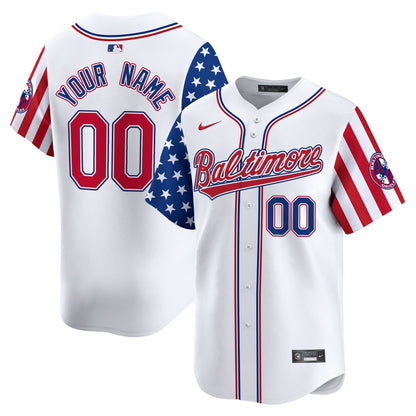 Baltimore Orioles 2025 Independence Day Vapor Premier Limited Custom Jersey - All Stitched