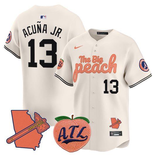  Atlanta Braves The Big Peach Vapor Premier Limited Jersey - All Stitched