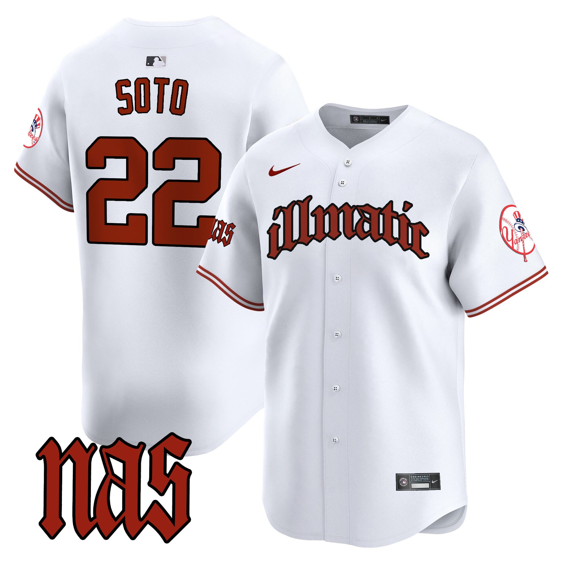 Men's New York Yankees Nas Illmatic Vapor Premier Limited Jersey - All Stitched