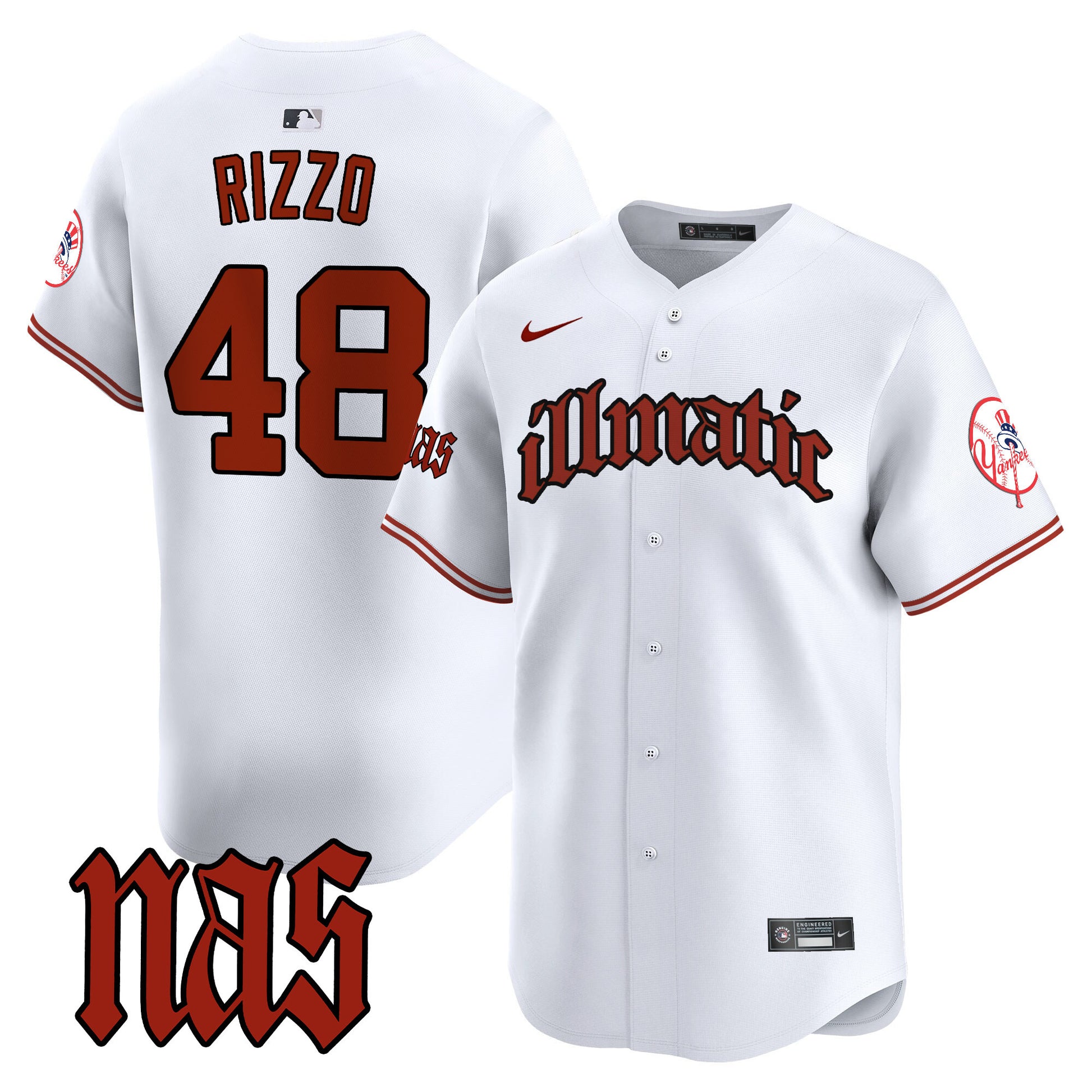 Men's New York Yankees Nas Illmatic Vapor Premier Limited Jersey - All Stitched