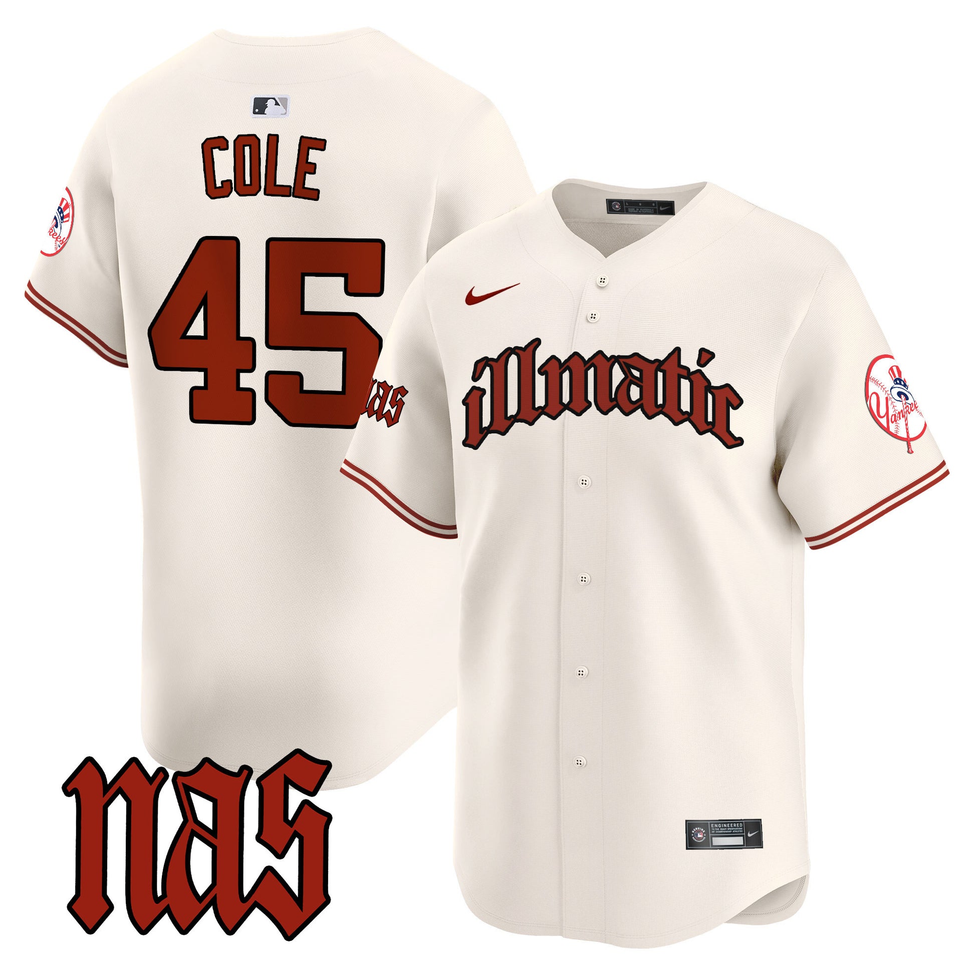 Men's New York Yankees Nas Illmatic Vapor Premier Limited Jersey - All Stitched