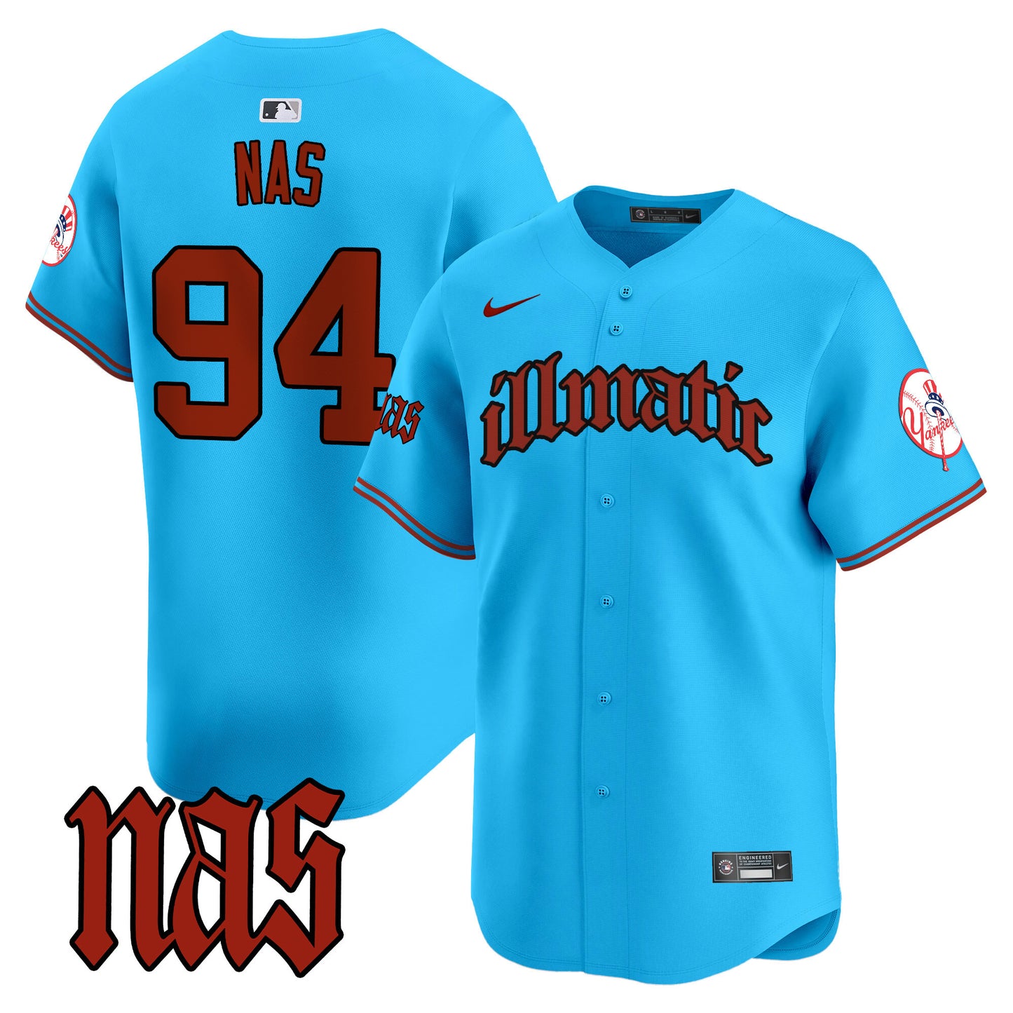 Men's New York Yankees Nas Illmatic Vapor Premier Limited Jersey - All Stitched