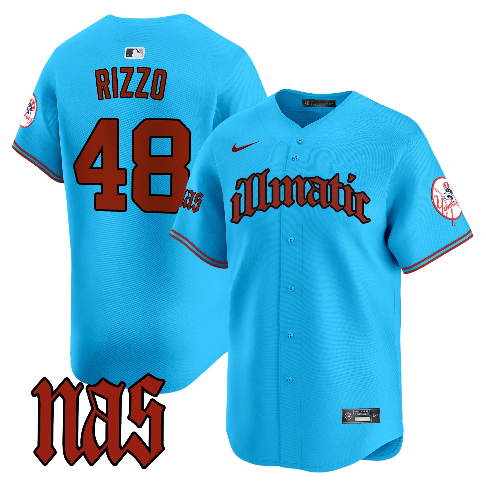 Men's New York Yankees Nas Illmatic Vapor Premier Limited Jersey - All Stitched
