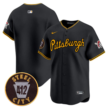 Pittsburgh Pirates 412 Patch Vapor Premier Limited Jersey V4 - All Stitched